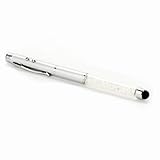 4in1 Crystal Multi Function Ballpoint and Stylus Pen for ALL Capacitive Touch Screen Device iPhone iPad (White)
