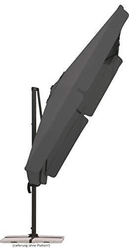 Schneider Sonnenschirm Rhodos, anthrazit, 300 x 300 cm quadratisch, 782-15, Gestell Alu/Stahl, Bespannung Polyester, 24… – Bild 4