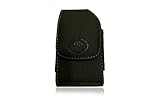 NeXa Extra Small Universal Vertical Leather Cell Phone Holster with Belt Clip - Black (Wireless Phone Accessory)