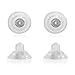 Universal EZback Earring Backs Soft Clear Silicone and Sterling Silver Medium 2 Pairs