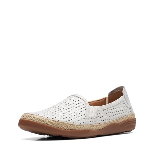Clarks Mocassins Elaina Ruby pour Femme, Cuir Blanc, 40 EU