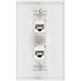 Buyer's Point Cat6 Female-to-Female Wall Plate | UL Listed, 2 Ports with an Easy Install Low Voltage Mounting Bracket, Perfect for High Speed Data Connection at Work or Home (White) — 1 Pack