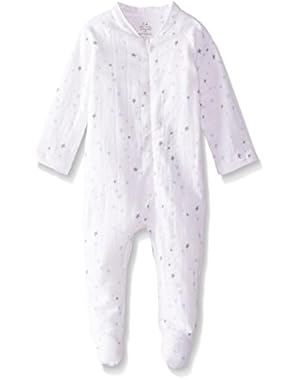 Baby-Boys Newborn Muslin Long-Sleeve Zip One Piece