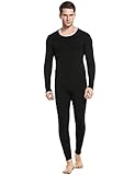 Ekouaer Thermal Set Men's 2pc Long John Underwear Soft Cotton Blend Shirt & Pants S-XXL
