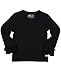 RuffleButts Little Girls Ruffled Long Sleeve Undershirt Tee - Black - 3T