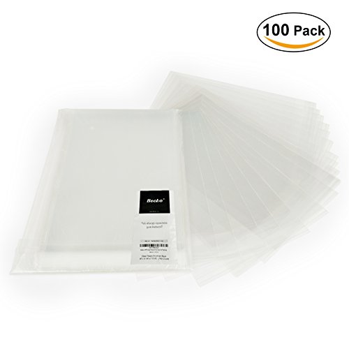 Becko 5.25 x7.4 Inch Clear Envelope Cello Bags with Adhesive Closure for Keeping Letter/Jewelry/Small Parts - 100 Packs