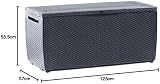 Keter Capri Grey Outdoor Storage Box 123cm Garden Seat Rattan Look 305L view 8