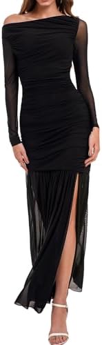 bardot veria long-sleeve wrap mesh maxi dress BARDOT Veria Wrap Mesh Maxi Dress
