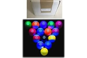 BuyBocceBalls Listing - Premium Quality, Made in The USA, EPCO Glo Regulation Billiard or Pool Set, with 5.75oz, 2.25" diam Balls (Glows Under Black Light)