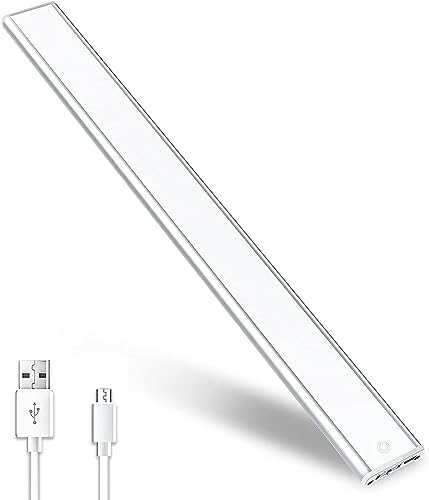 Photo 1 of Under Cabinet Light Kitchen 3000 mAh LED Cabinet Lights Sensor Light with Motion Detector,140-LED 3 Color Temps Dimmable USB Rechargeable Motion Sensor Light for Kitchen,Counter Cabinet,Wardrobe(38CM)