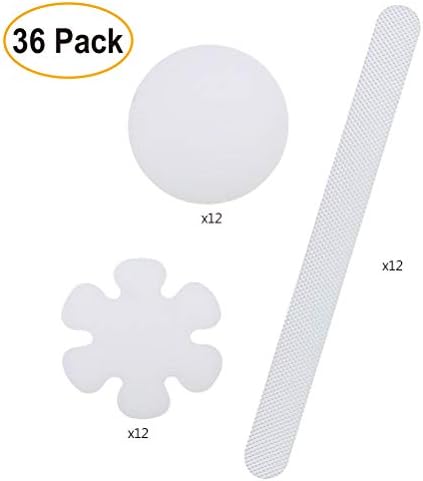 BUNDLEPRO Pack of 36 Anti-Slip Bathtub Stickers, Assorted Self-Adhesive Treads, Easy to Install Bath and Shower Strips, for Bathroom, Kitchen, Swimming Pool