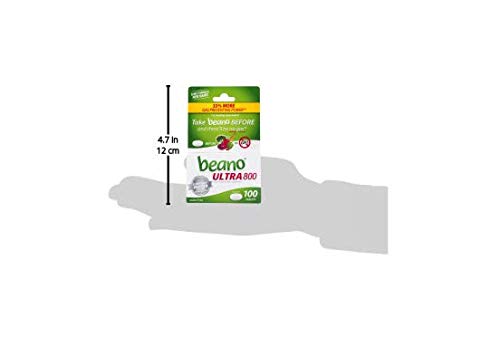 BEANO DIGESTIVE ENZYME, PREVENTIVE GAS RELIEF FOR ADULTS, HELPS PREVENT GAS & BLOATING, 100 TABLETS
