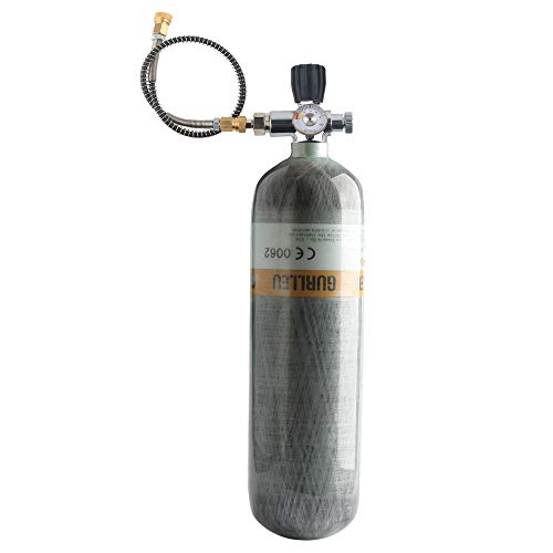 Gurlleu 30 Cu.Ft Carbon Fiber Tank 4500 PSI Filling Station & Charging System for PCP Air Guns Scuba SCBA (Tank & Valve Set)
