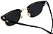 Polarized Clubmaster Classic Half Frame Semi-Rimless Rimmed Sunglasses, Thin Black / Gold Rimmed