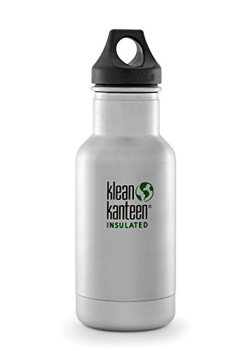 Klean Kanteen Classic Vacuum Insulated with Loop Cap, Brushed Stainless, 12 oz.