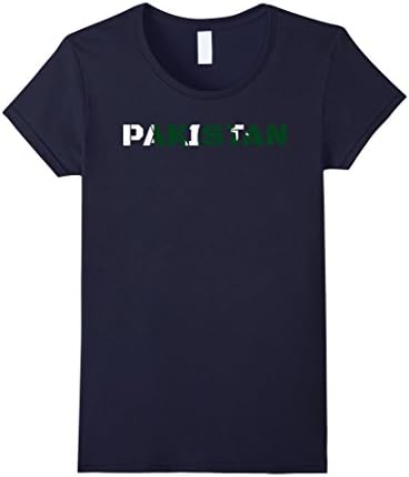 Women's Pakistan Flag Gift Pride T-Shirt Large Navy