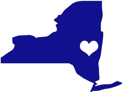 New York NY STATE LOVE with HEART 5" (color: BLUE) Vinyl Decal Window Sticker for Cars, Trucks, Windows, Walls, Laptops, and other stuff.