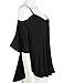 LouKeith Womens Sheer Cut Out Shoulder Dolman Flowy Baggy Pleated Tops T Shirt Black 3XL
