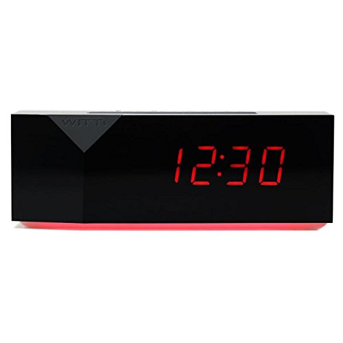 WITTI BEDDI Charge | Alarm Clock with Night Light and 3 USB Port Station, Black