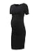 Liu & Qu Women's Maternity Bodycon Ruched Side Dress Casual Short & 3/4 Sleeve Dress for Daily Wearing Or Baby Shower