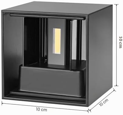 4 Pcs Applique Murale Exterieur/Interieur LED Lampe Murale Extérieures Moderne Noir 6W 3000K Lumière Chaude IP65 étanche applique carré aluminium angle de faisceau réglable