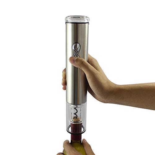 Electronic Wine Bottle Opener, LANBO Stainless Steel Corkscrew with Crystal Cap and Elegant Foil Cutter