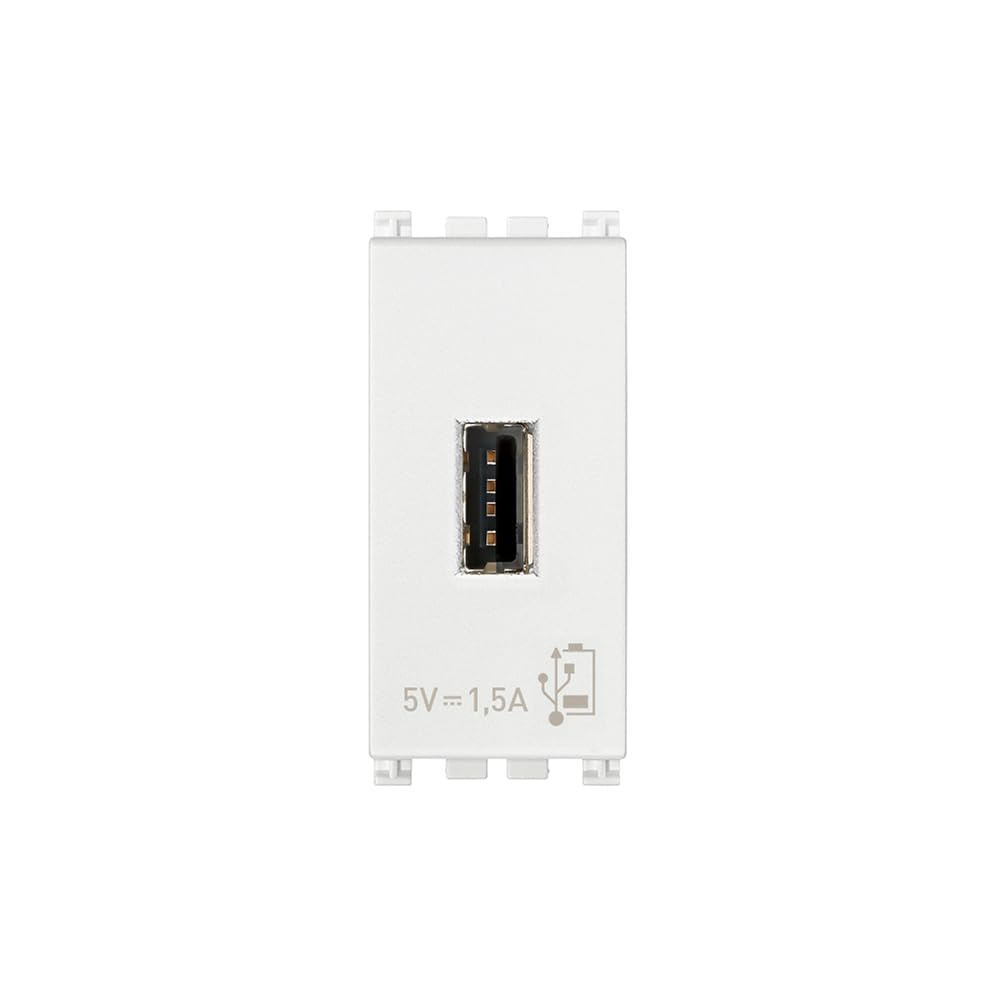 Vimar 19292.B Arké USB Wall Socket Power Supply Unit 5V1.5A 1M White