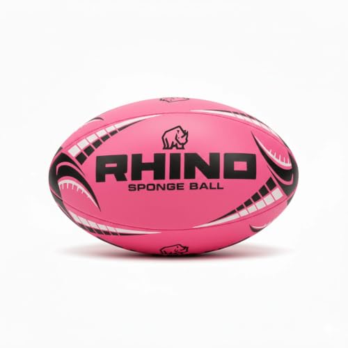 Rhino Sponge Rugby Ball Hot Pink Size 3