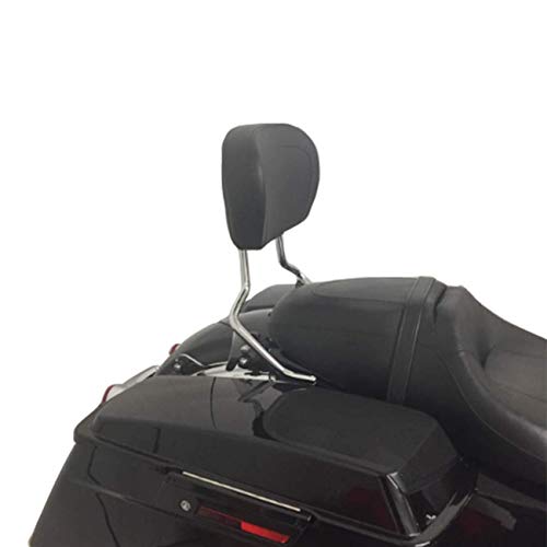 AUFER Detachable Backrest Sissy Bar Upright Passenger Backrest w/Pad For Touring Road King Street Glide FLHR FLHX FLHT FLTR 2009-2020 ï¼ˆChromeï¼‰