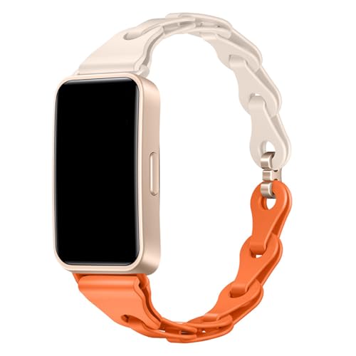 TENYELE Trendy Silicone Watch Straps Decorative Chain Link Designed Breathable Wristband For Band 8/9/10 Bracelets Repair Watch Band