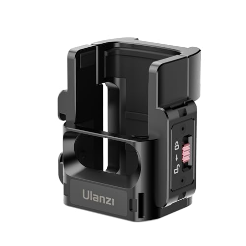 ULANZI PK-06 Expansion Adapter Accessories for DJI Osmo Pocket 3 - Aluminum Protective Cage Metal Bracket Mount with 1/4 Screw Holes/Gopro Adapter/Cold Shoe/Osmo Action Quick-Release