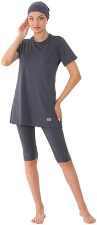 4-Piece Muslim Burkini Swimsuit - Full Coverage Modest Swimwear With Hijab & Cap, UPF 50+