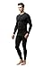 TSLA Men's Thermal Wintergear Compression Baselayer Long Sleeve Top, Thermal Athletic(yud34) - Black, 3X-Small