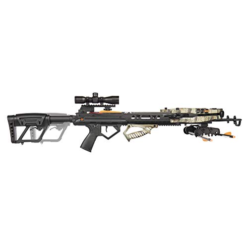 Bear Archery AC93A2A7200 Bear X Saga 405 Ready to Shoot Crossbow Package with 4x32 Scope, Quiver, Bolts, Cocking Rope, and Wax, Black/Camo - Thumbnail 3