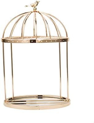 Earring and Necklace Holder Desktop Jewelry Display Bracelets Birdcage Organizer Display-Gold