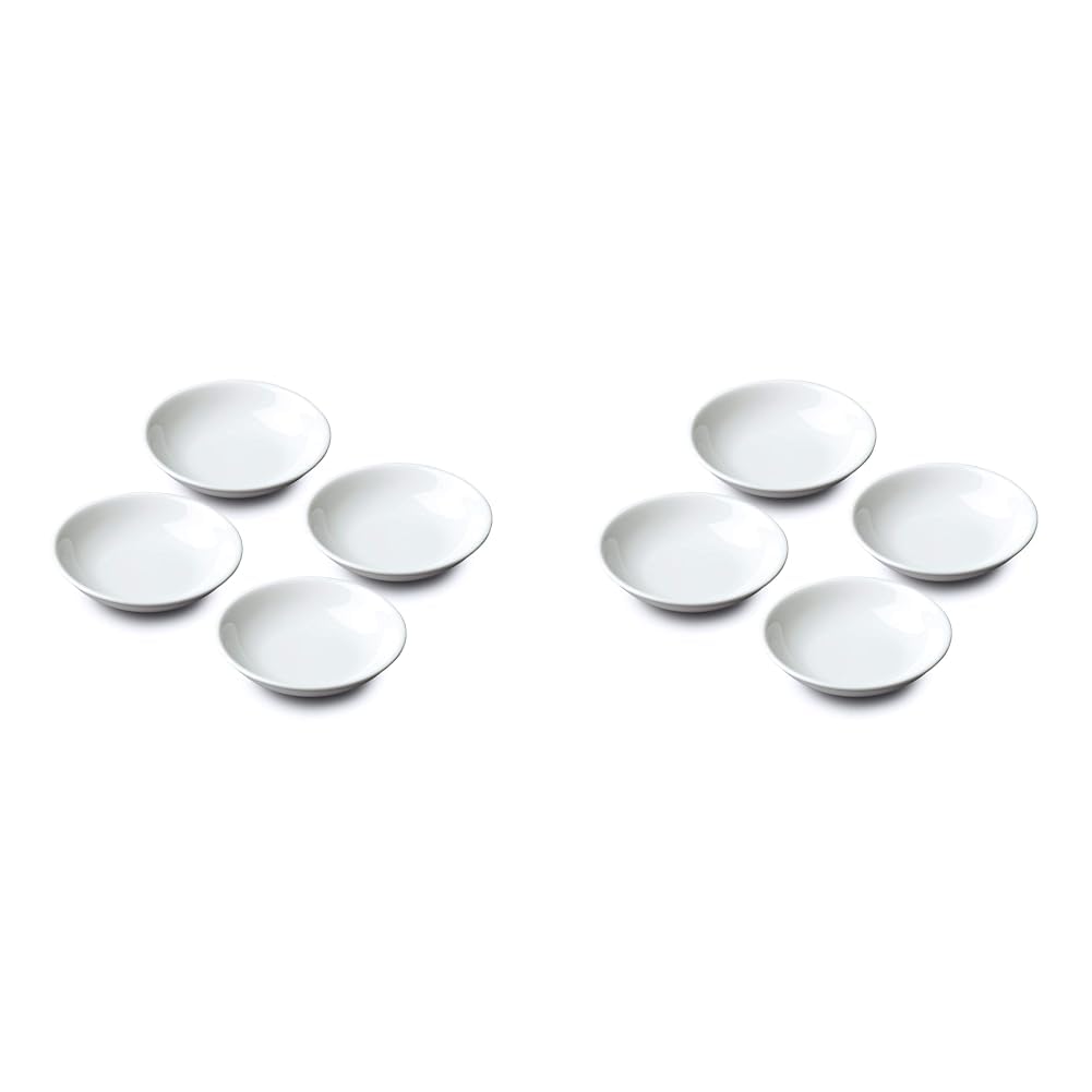 WM Bartleet & Sons 1750 TSET172 Set of 4 Porcelain Mini Sushi/Soy and Condiment Sauce Dishes 10cm – White (Pack of 2) — image 1