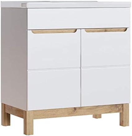 Amazon De Jadella Waschbeckenunterschrank Bobby W80 Waschtisch 80cm Waschbecken Badmobel Weiss
