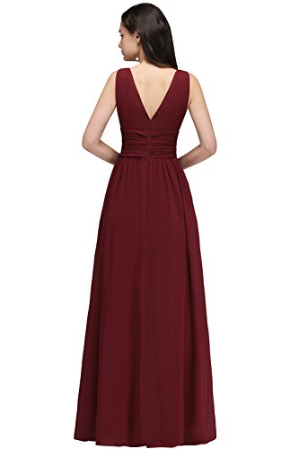 MisShow-Damen-Elegant-A-Linie-V-Ausschnitt-Chiffon-Abendkleid-Ballkleid-Brautjungfernkleid-Maxilang-32-46