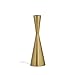 LampLust 2 Brass Finished Taper Candle Holders, 7.5 Inches, Metal, Hourglass Shape, Fits All Standard Size Candlesticks