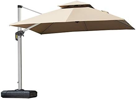 Amazon Com Purple Leaf 10ft Patio Umbrella Outdoor Square Umbrella Large Cantilever Umbrella Windproof Offset Umbrella Heavy Duty Sun Umbrella For Garden Deck Pool Patio Beige Garden Outdoor