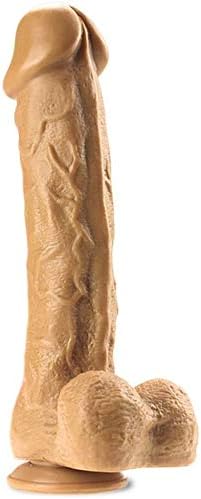 GYYFF Realistic diido',double-density body-safe Liquid silicone soft bendable real pani's with strong sucker Secret bag simu/lation ponis anal sex tays masturbating (Color : Brown)