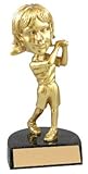 Gold Female Golfer Bobble Head Trophy / Golf Bobblehead Award / Golfing Trophies