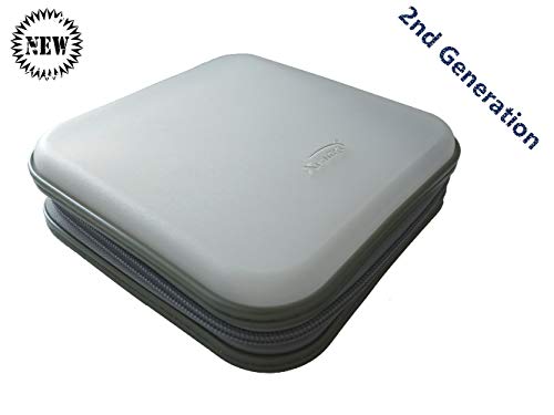 Second Generation 40 CD/VCD/DVD Storage Case Stiff Material with New Double Sleeves for Your CD Album White