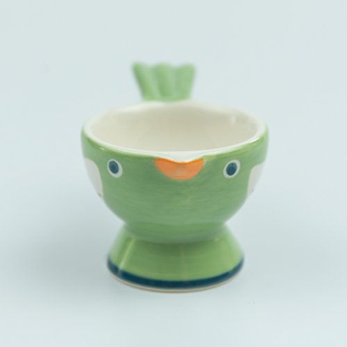 WD-FB37-2 set Ceramic soft or Hard boiled egg cup holder (Egg holder) - for Breakfast Brunch Soft Boiled Egg Holder Container Stand Set Green color