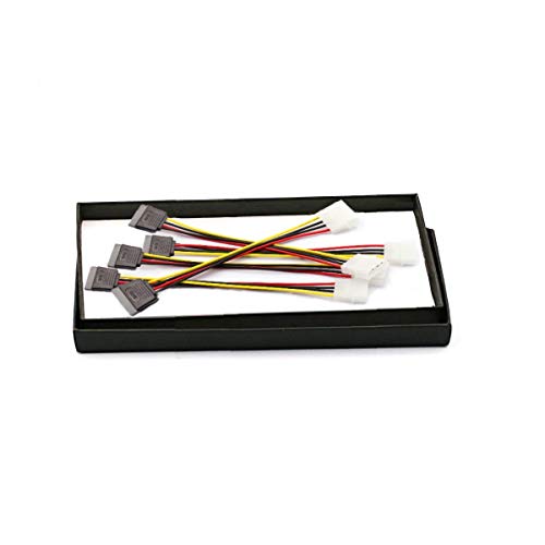 DaFuRui 5-Pack 4 Pin Molex to 15 Pin SATA Power Cable Adapter for IDE 8 Inches