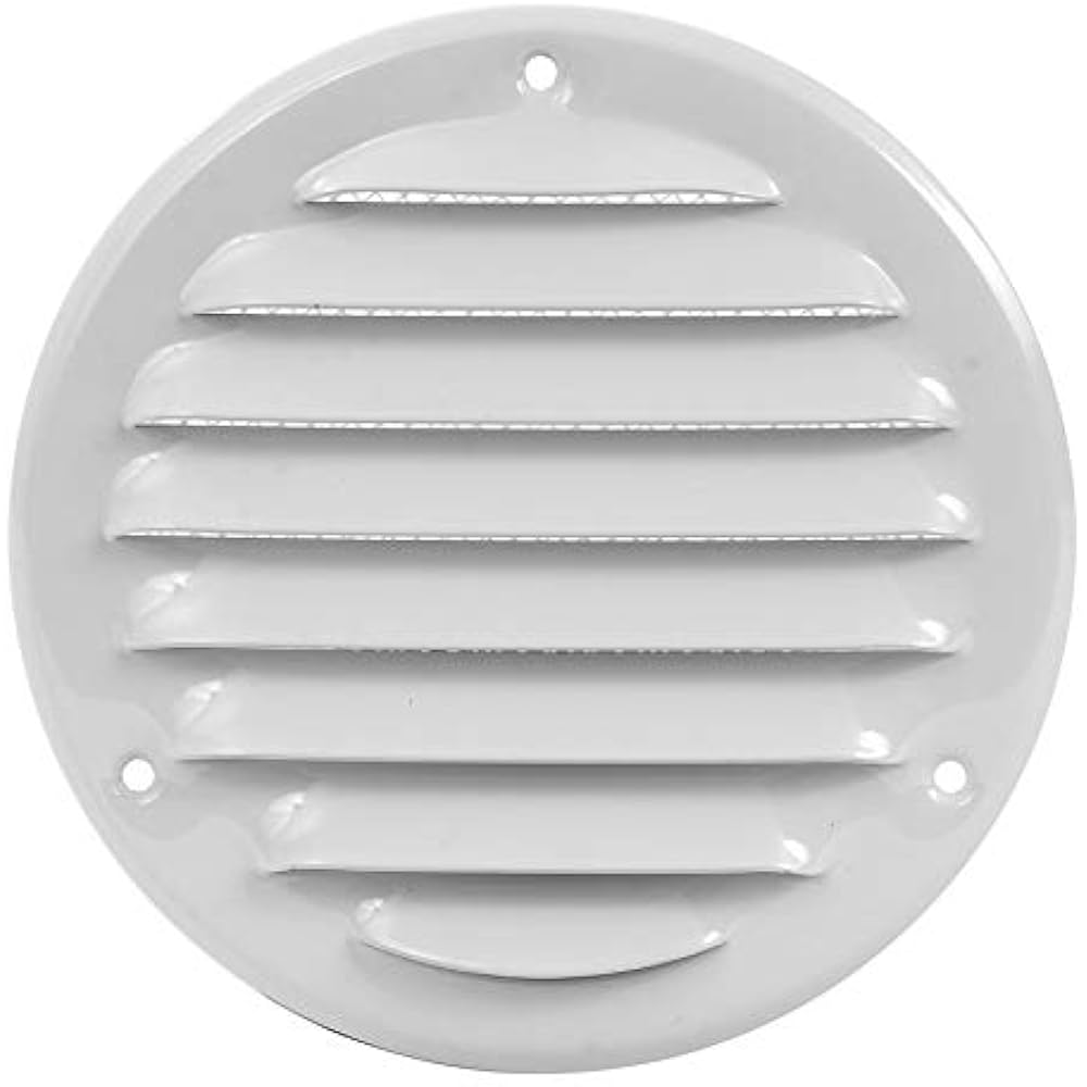 White 5&39&39 Round Steel Vent Cover Insects Screen Sidewall Ceiling
