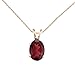 14k Yellow Gold Oval Large 6x8 mm Garnet Pendant with 18