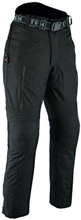 Mens Motorcycle Motorbike Trousers Breathable Armoured - All Black - 46W / 30L