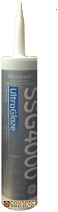 GE SSG 4000 UltraGlaze Structural &amp; Marine Grade Silicone Sealant, 10.1 fl oz Tube (BLACK)