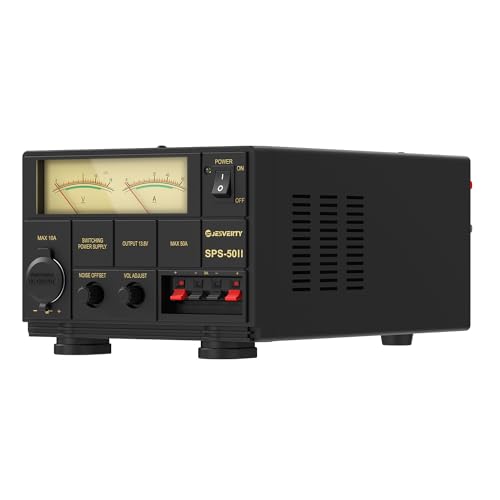Jesverty Kompaktes Universalnetzteil, 50 A, geregelt, AC-DC-Wandler, 13,8 V/9-15 V, Kühlventilator, Schraubklemmen, SPS-50II